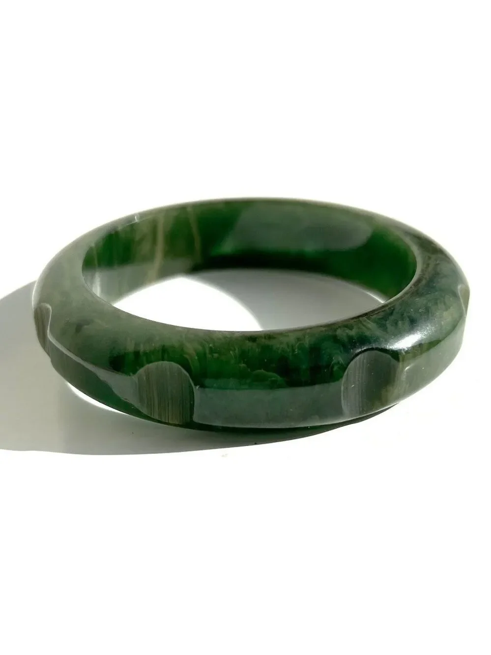 Rare 1930s-40s Carved Bakelite Bangle Bracelet